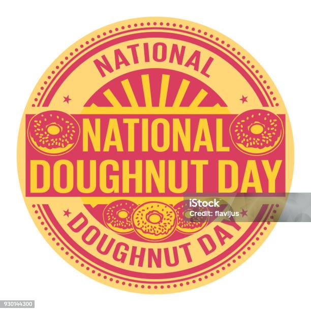 National Doughnut Day Stock Illustration - Download Image Now - National Doughnut Day, Doughnut, Day