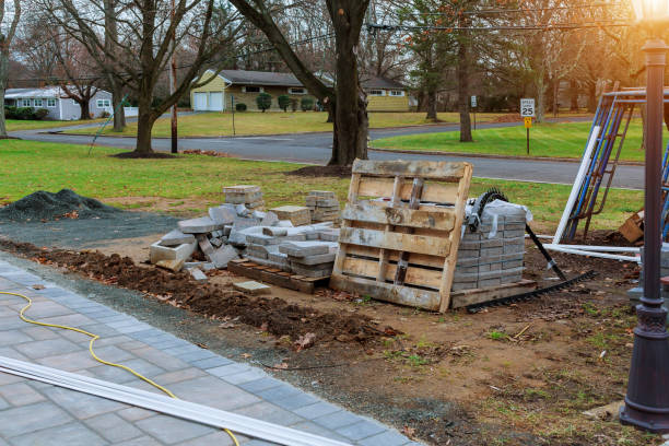 istock installation of a decorative stone on the sidewalk 930144976