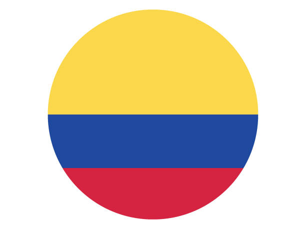 Vector Illustration of the Round Flag of Colombia Round Flag of Colombia colombia stock illustrations