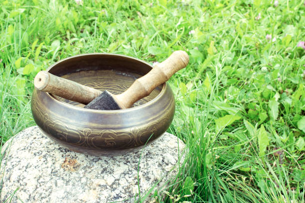 istock Tibetan Singing bowl on a wooden background 930152214