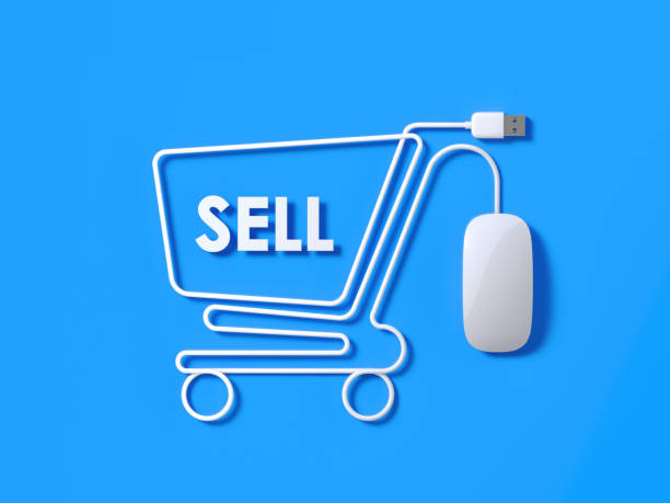 istock White Mouse Cable Forming A Shopping Cart Symbol On Blue Background 930152236