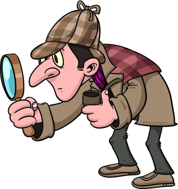 Cartoon Inspector Stock Illustration - Download Image Now - Sherlock Holmes,  Cartoon, Magnifying Glass - iStock