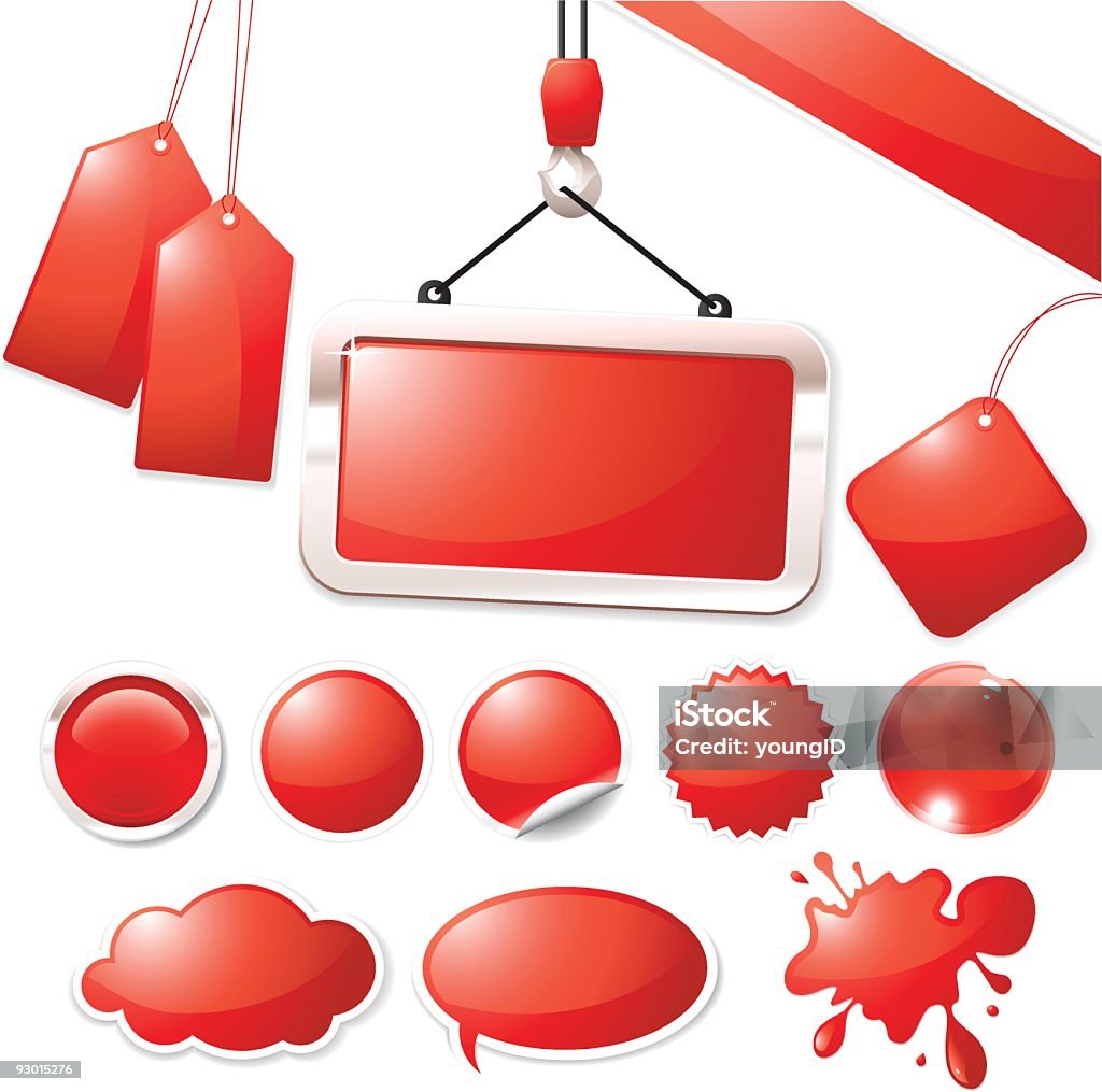 Éléments de vente rouge - clipart vectoriel de Barbouillé libre de droits