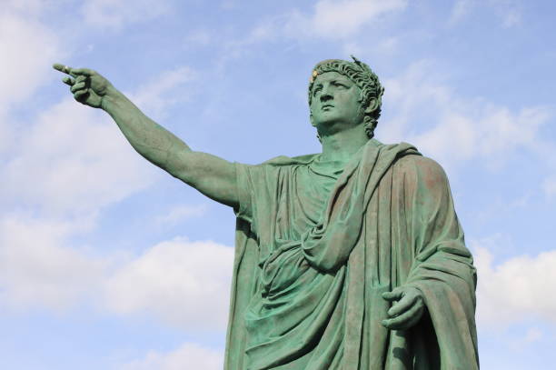 Statue of Neron in Anzio stock photo