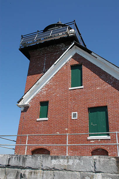 solar farol - new england camden maine lighthouse maine - fotografias e filmes do acervo