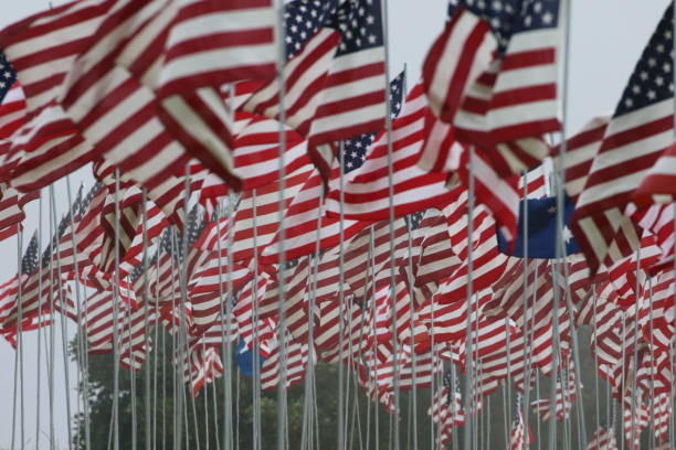 istock Full Frame Shot Of American Flags 930197718