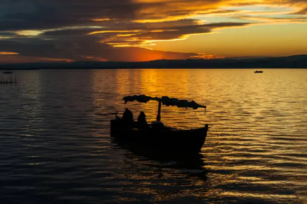 Photo of Yellow sunset in the Albufera in Valencia