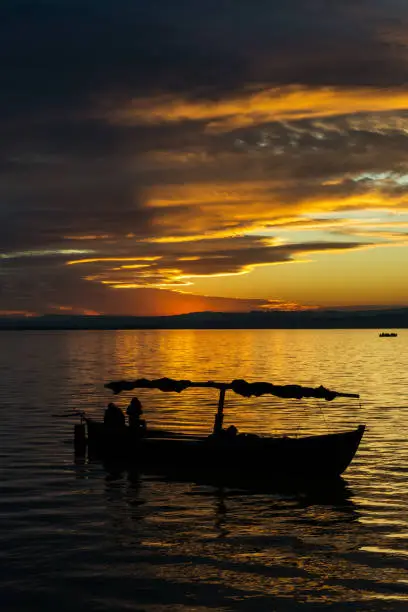 Photo of Yellow sunset in the Albufera in Valencia