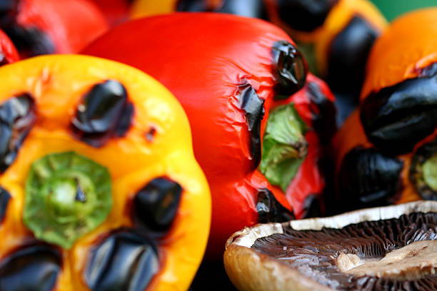 Juicy vegetables being grilled