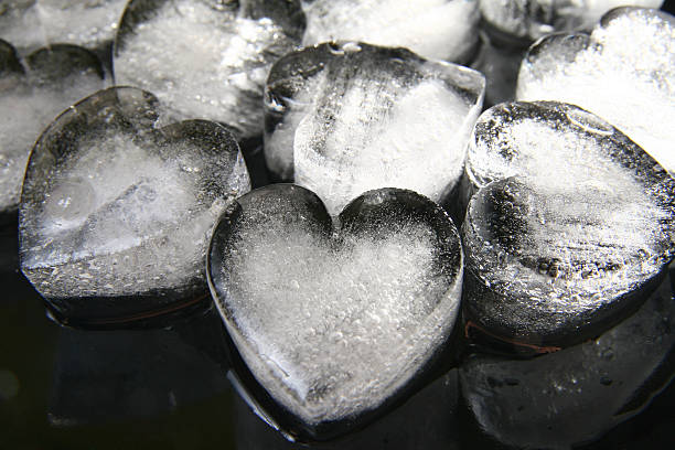 Ice hearts stock photo