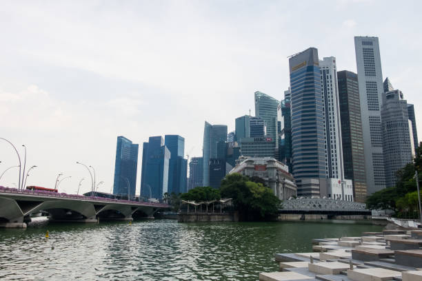 istock Singapore's modern buildings on a stormy day 930216902