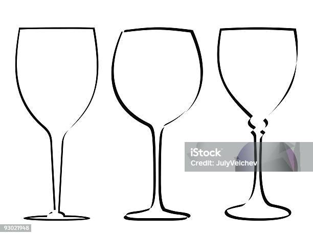 Três Haste Vidro - Arte vetorial de stock e mais imagens de Bebida - Bebida, Bebida Alcoólica, Branco