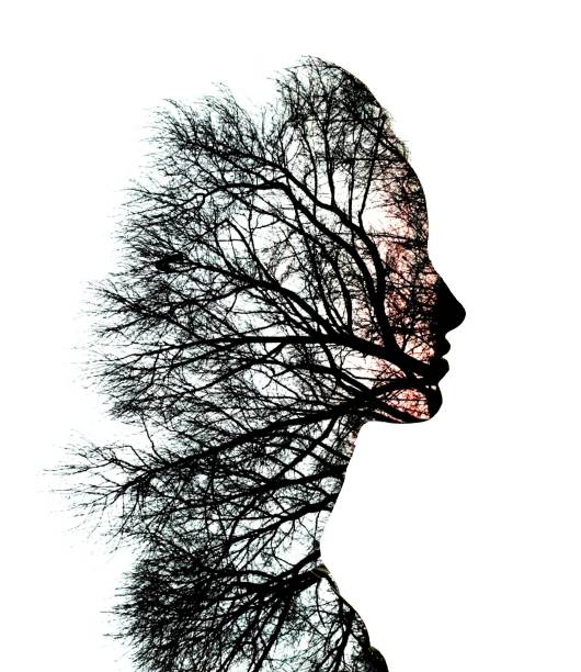 istock Double exposure, female silhouette and trees 930228170