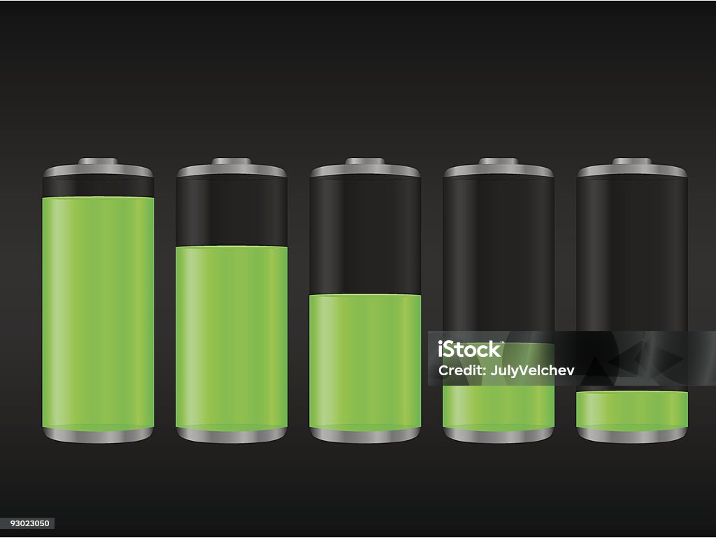 Зеленый батареи - Векторная графика Батарея роялти-фри