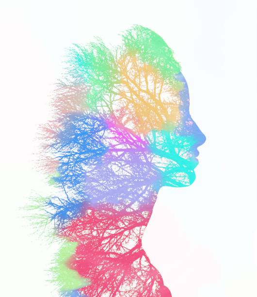 istock Double exposure, female silhouette and trees 930232842
