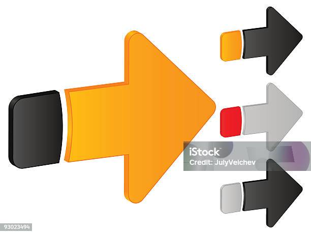 Icona Freccia Destra - Immagini vettoriali stock e altre immagini di Arancione - Arancione, Colore nero, Composizione verticale
