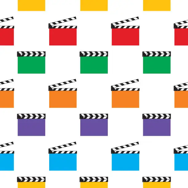 Vector illustration of Colorful Clapboards Seamless Pattern