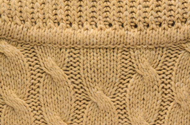 istock Texture of a Beige Knitted Sweater 930242846