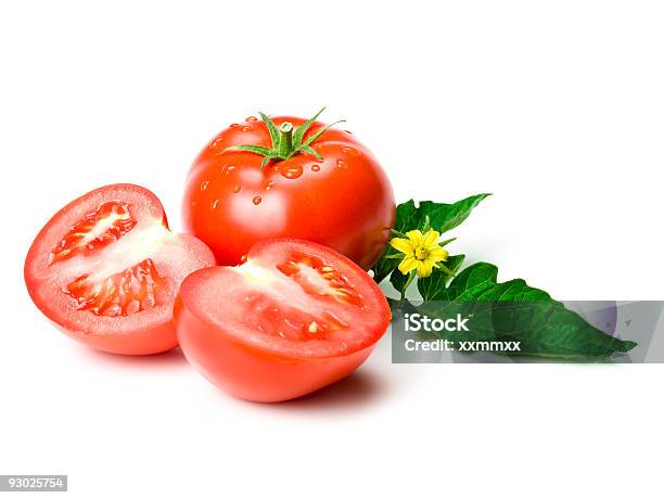 Tomato W Clipping Path Stock Photo - Download Image Now - Chopped Food, Clean, Clipping Path