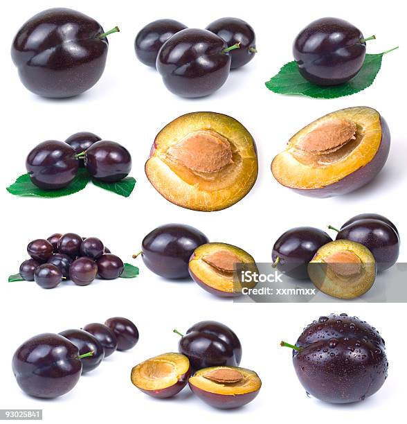 Colección De Plum Foto de stock y más banco de imágenes de Agua - Agua, Alimento, Ciruela