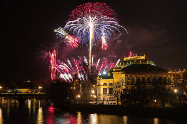 New Year Prague fireworks 2018