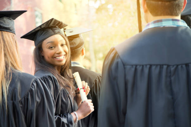 istock African descent female college student graduation on campus. 930278178