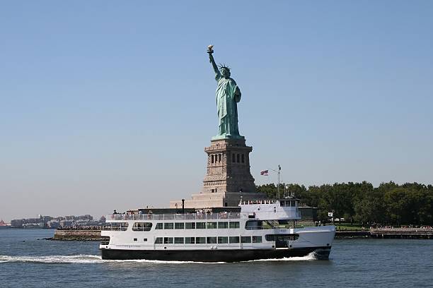 istock Ferry at Statue of Liberty 93027896