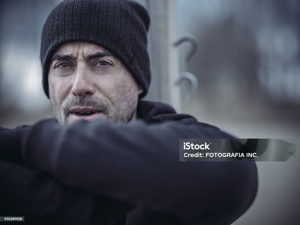 Cardio plein air en hiver - Photo de Portrait - Image libre de droits