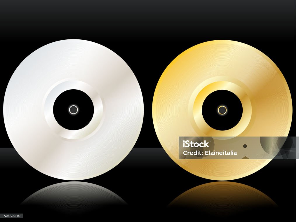 されたプラチナとゴールドのディスク - ディスコダンスのロイヤリティフリーベクトルアート