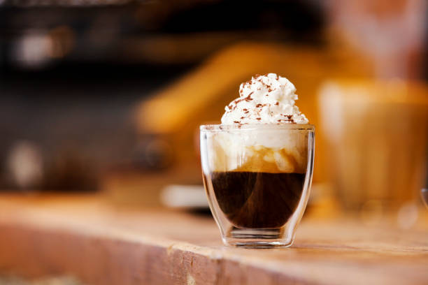 close-up of 커피 - espresso coffee cream coffee shop 뉴스 사진 이미지