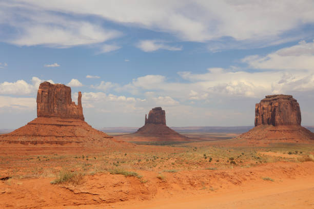 West Mitten Butte, East Mitten Butte and Merrick Butte in Monument Valley. Arizona. USA West Mitten Butte, East Mitten Butte and Merrick Butte in Monument Valley. Arizona. USA west mitten stock pictures, royalty-free photos & images