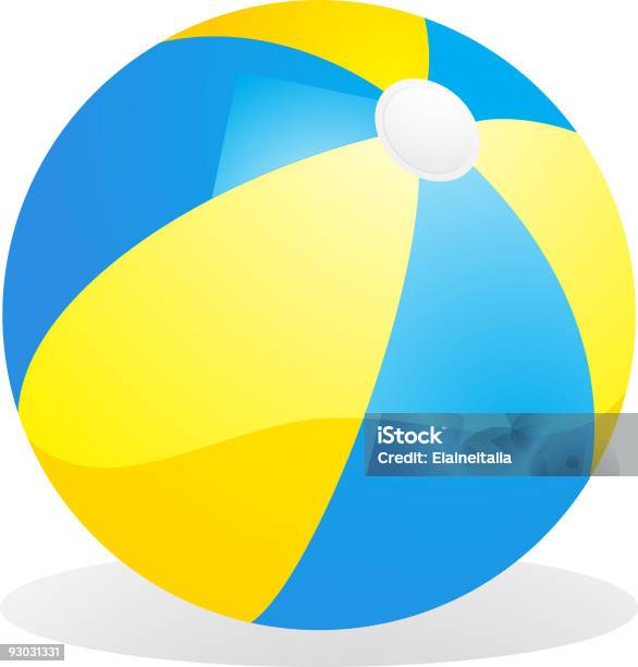 황색 및 청색 Beachball 0명에 대한 스톡 벡터 아트 및 기타 이미지 - 0명, 공-스포츠 장비, 공기 주입