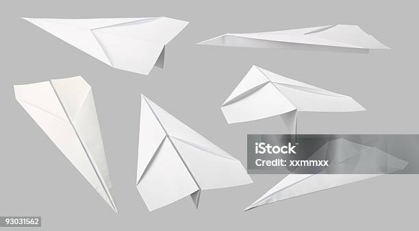 Papier Flugzeugekollektion Stockfoto und mehr Bilder von Papierflugzeug - Papierflugzeug, Flugzeug, Papier