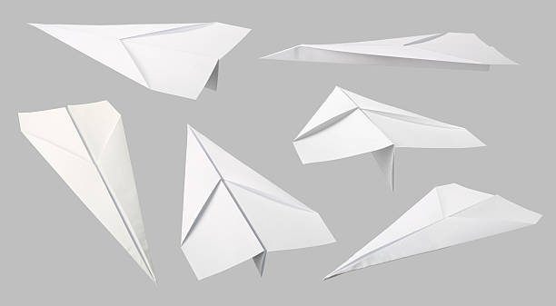 papel colección de aviones - avión de papel fotografías e imágenes de stock