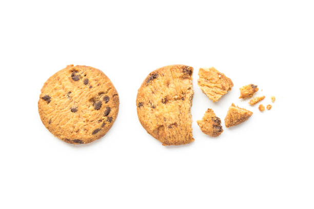 istock homemade chocolate chip cookies on white background in top view 930337248