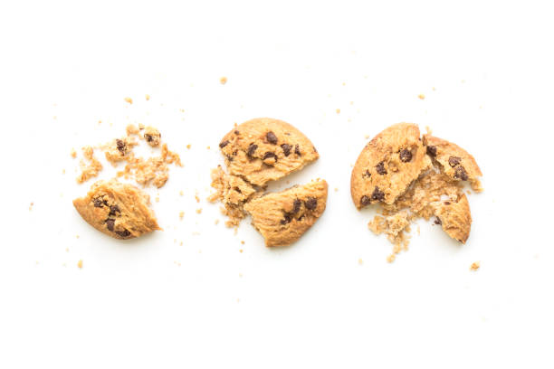istock homemade chocolate chip cookies on white background in top view 930337268