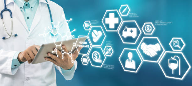 istock Doctor with Health Insurance Modern Interface Icon 930344186