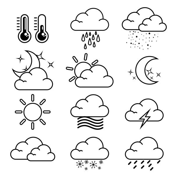 ilustrações, clipart, desenhos animados e ícones de conceito de previsão - rain snow sun beauty