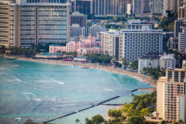 istock Waikiki beach in Honolulu, Oahu, Hawaii seen from diamond head 930356178