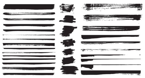 istock Set of different grunge brush strokes. Set of grunge dividers. 930372092
