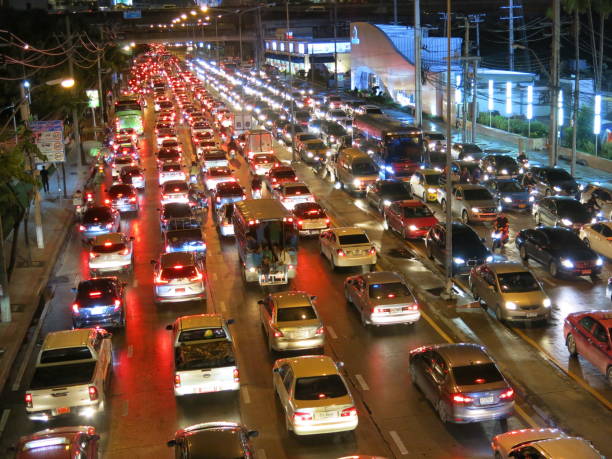 istock Night traffic jam in Bangkok 930374844