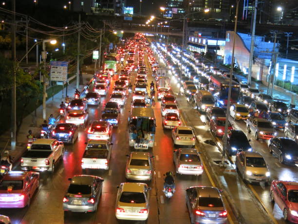istock Night traffic jam in Bangkok 930375030