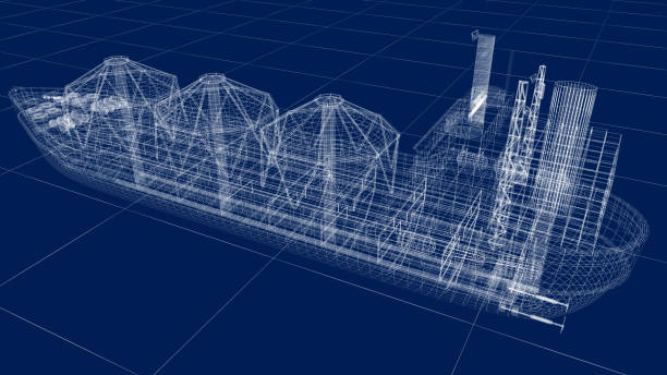 istock Oil tanker ship wire model isolated on white. My own design. 3D illustration. 930377802