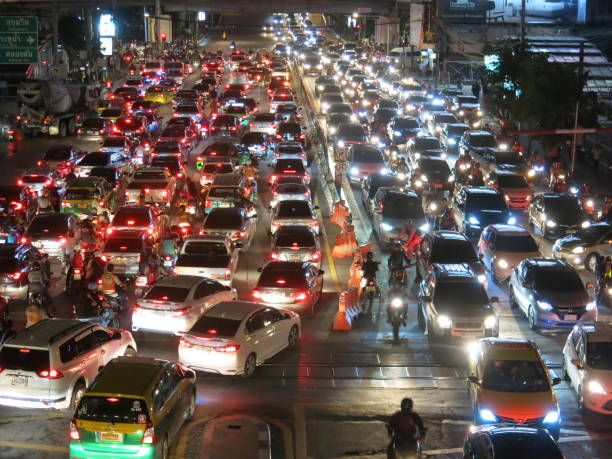 istock Night traffic jam in Bangkok 930378114