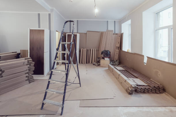 istock Interior of apartment  during construction, remodeling, renovation, extension, restoration and reconstruction - ladder and construction materials in the room 930378276