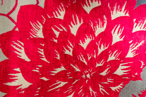 Red floral textile pattern for cushion