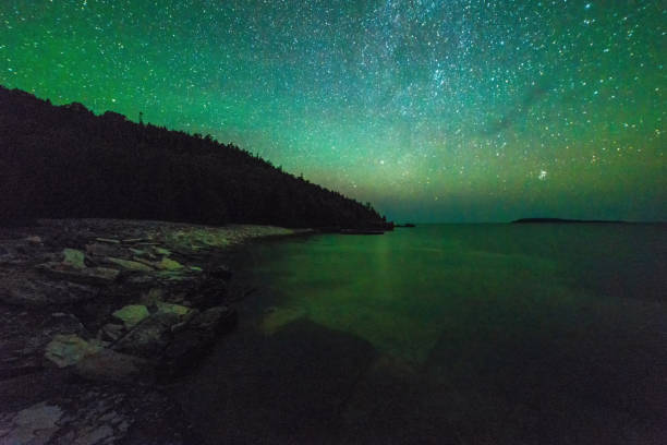 istock Beautiful bright starry summer night night sky along the Niagara escarpment 930385716