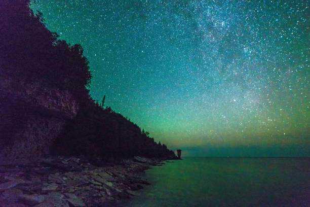 istock Beautiful bright starry summer night night sky along the Niagara escarpment 930388908