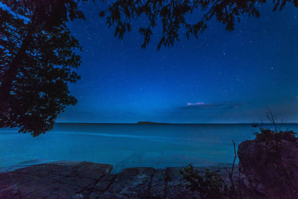 istock Beautiful bright starry summer night night sky along the Niagara escarpment 930390022