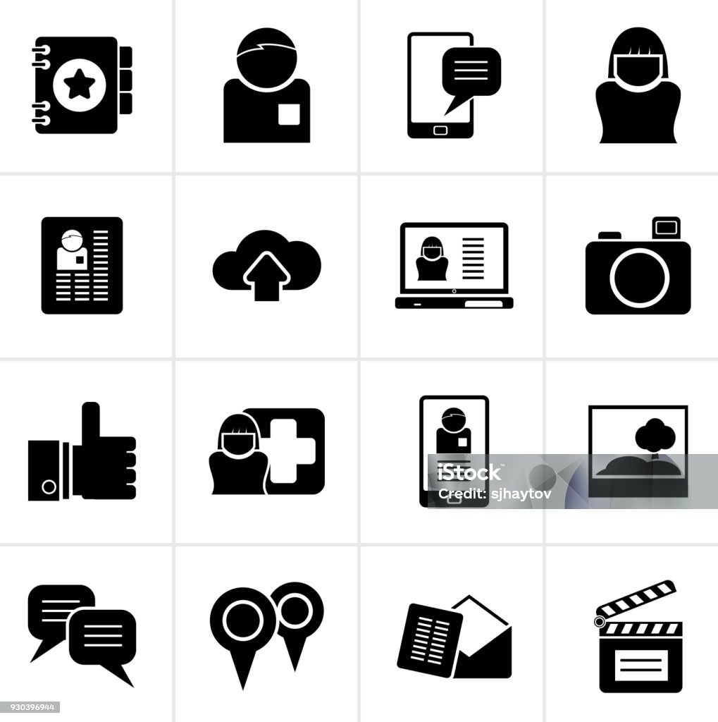 Biểu Tượng Mạng Xã Hội Mạng Và Internet Xã Hội Đen Hình minh họa ...